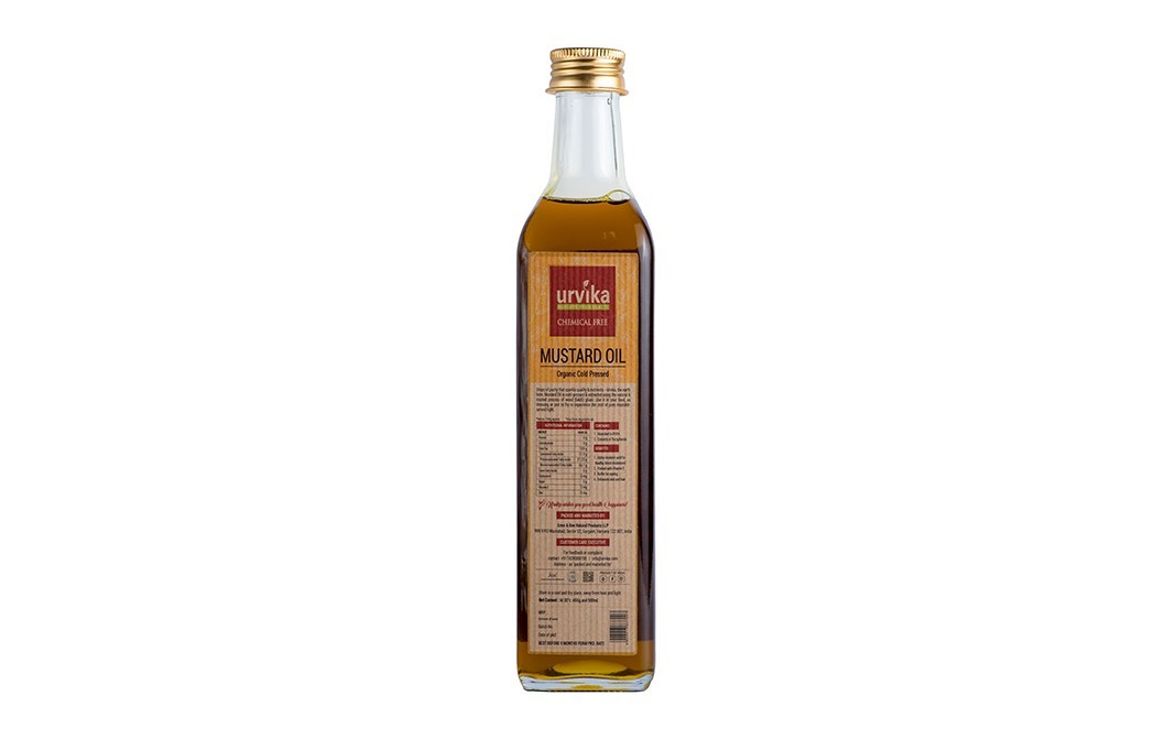 Urvika Mustard Oil Organic Cold Pressed   Plastic Bottle  500 millilitre